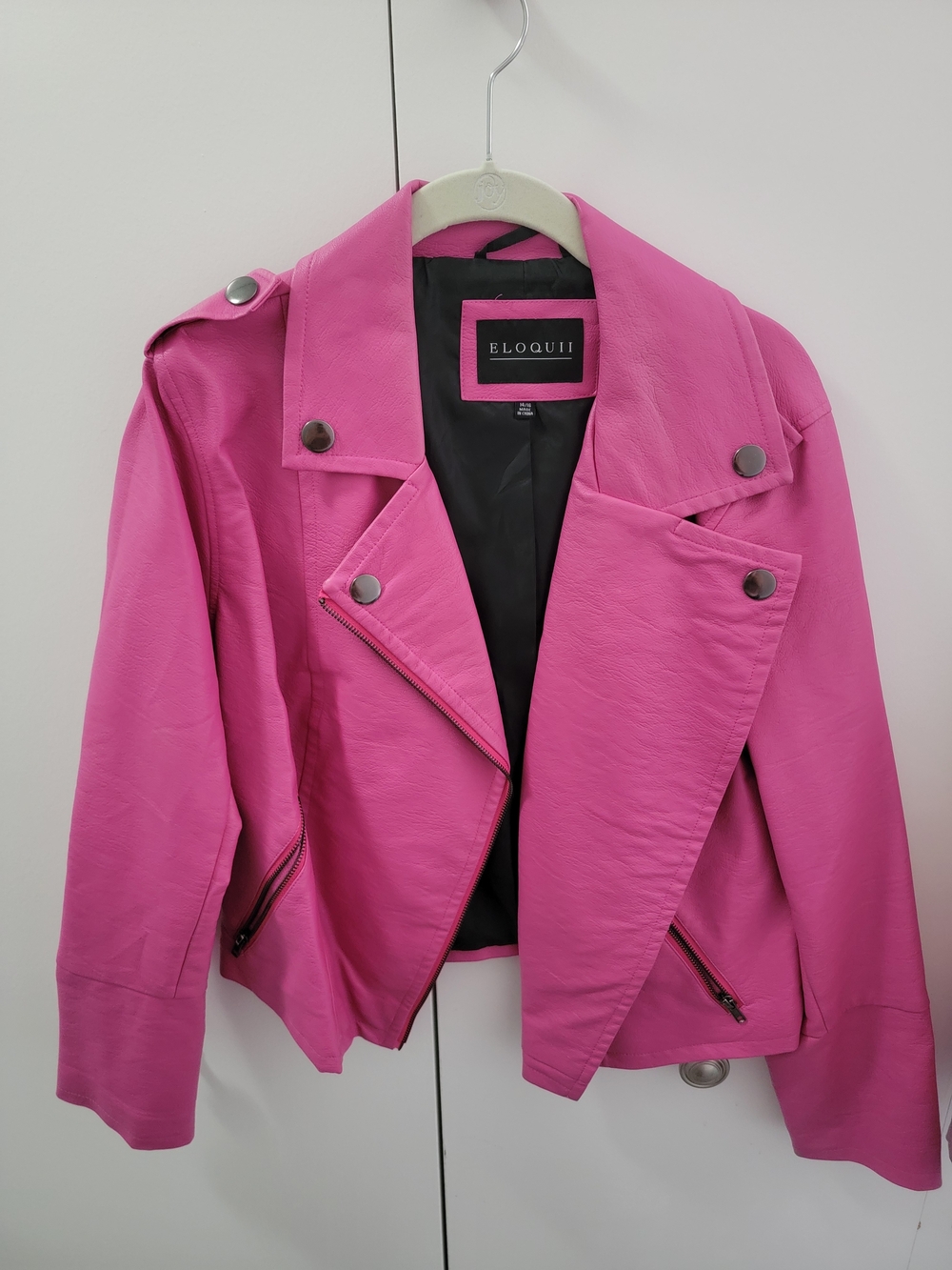 Eloquii Pink Moto Jacket Size 14/16
